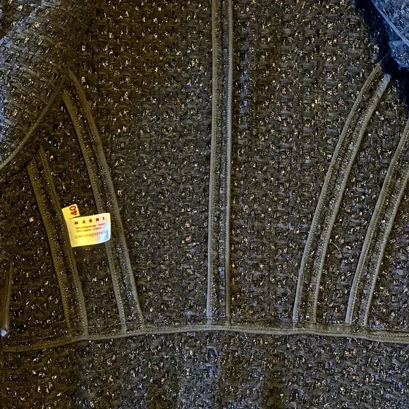 Couture Tweed Blazer | Marni | Black and Navy Metallic - Picture 6 of 10